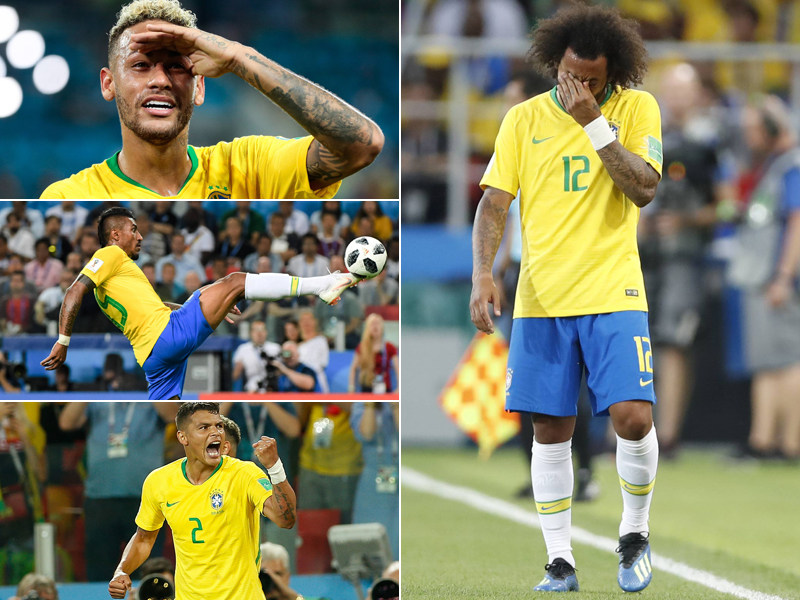 Im Achtelfinale - und gewappnet f&#252;r den ganz gro&#223;en Wurf (trotz Sorgen um Marcelo): Brasilien um Neymar (links oben).