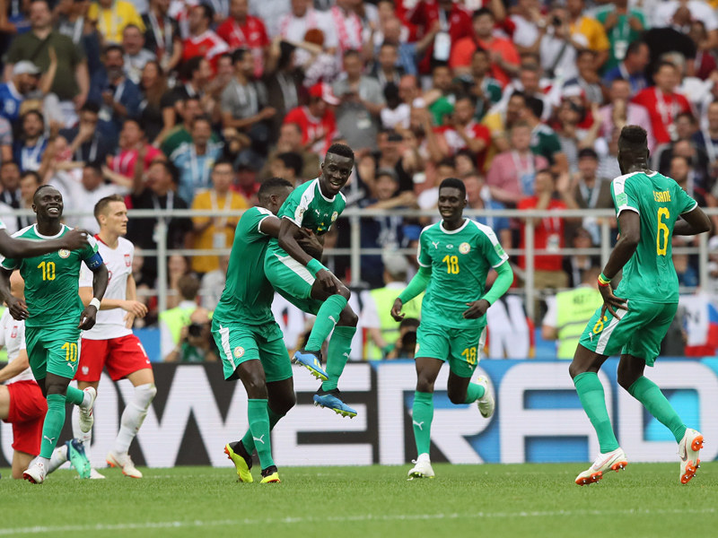 Senegal jubelt: Die Afrikaner besiegten Polen am Dienstagabend in der Otkrytije-Arena zu Moskau.