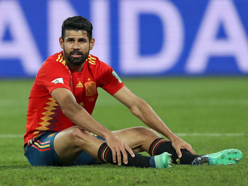 Er blieb am Montagabend erstmals bei der WM torlos: Spaniens Angreifer Diego Costa wirkt bedient.