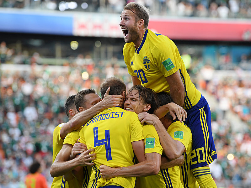 Extase pur: Schweden zog nach einem starken Auftritt gegen Mexiko ins Achtelfinale ein.