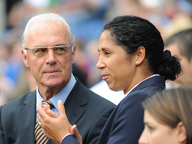 Franz Beckenbauer und Steffi Jones