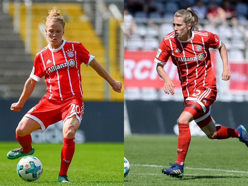 Auch 2018/19 beim FC Bayern: Leonie Maier und Verena Fai&#223;t (v.li.).