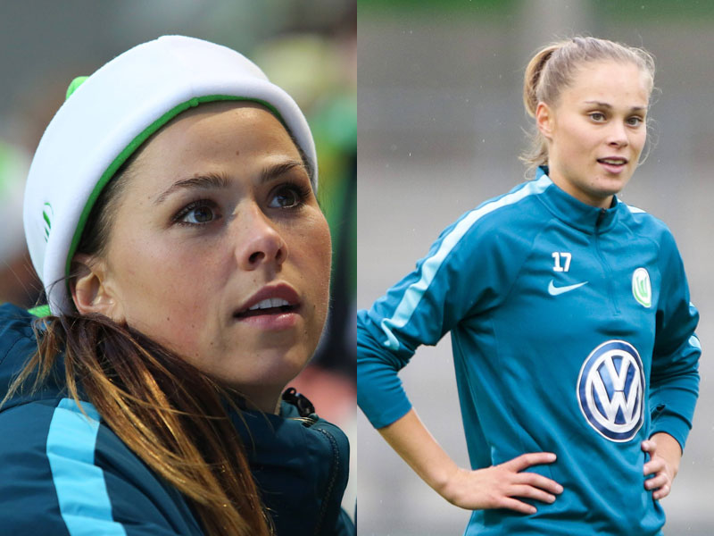 &#220;ber die Saison hinaus in Wolfsburg: Sara Bj&#246;rk Gunnarsdottir und Ewa Pajor (v.li.).