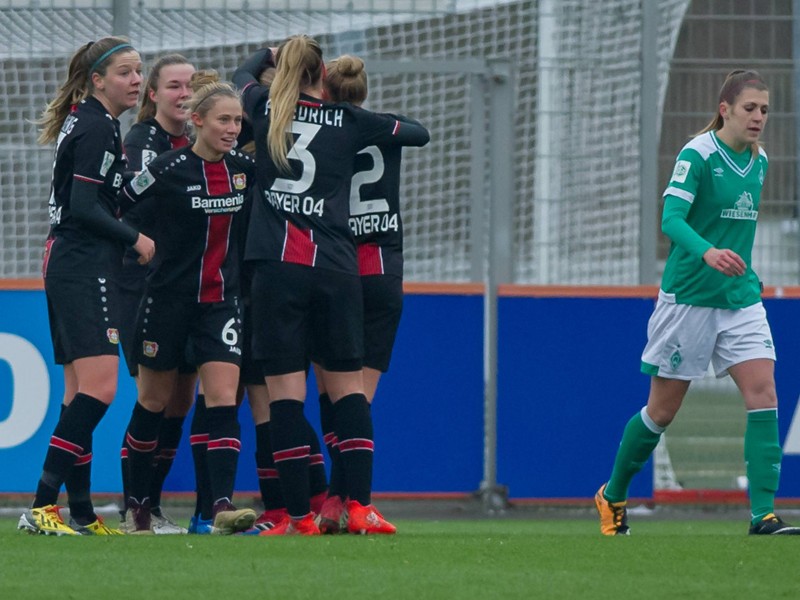 Die Leverkusenerinnen durften gegen Bremen nach sechs Niederlagen den ersten Dreier bejubeln.