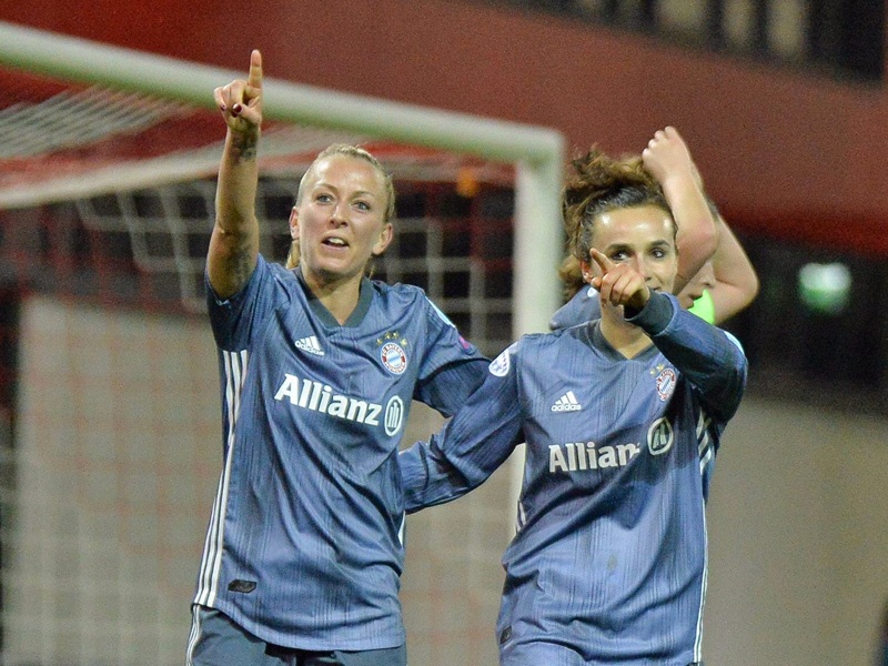 Protagonistinnen des FCB-Kantersiegs gegen Prag: Doppelpackerin Mandy Islacker und Lina Magull. 