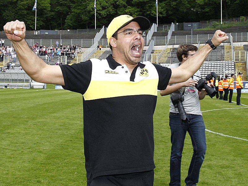 Freudenschrei: BVB-Trainer David Wagner.