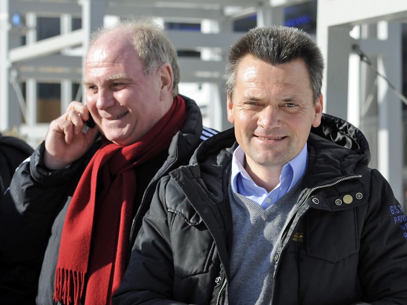 Vorbild: Hachings neuer Pr&#228;sident Manfred Schwabl (r.) orientiert sich an Uli Hoene&#223;.