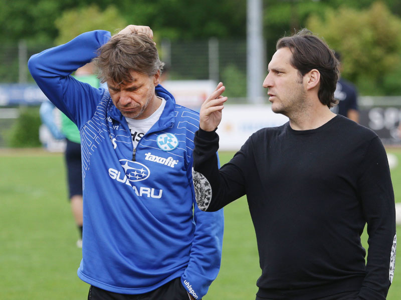 Aufstiegschance ja oder nein? Kickers-Trainer Horst Steffen (li.) und Sportdirektor Michael Zeyer.