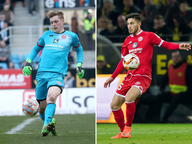Zwei Mainzer Nachwuchsspieler im Aufgebot f&#252;r die U-19-EM: Florian M&#252;ller (links) und Suat Serdar (rechts).