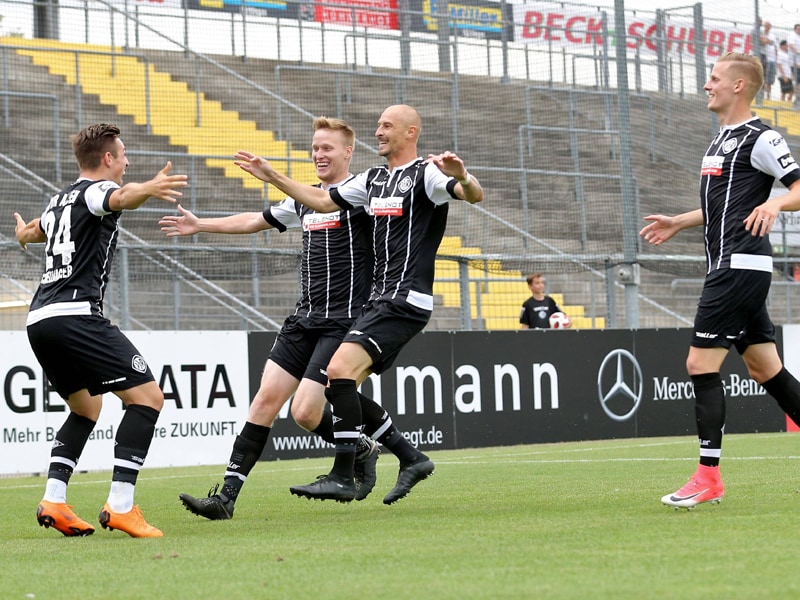 Szenen, die sich auch am Samstag abspielen werden? Der VfR Aalen beim Torjubel (hier gegen W&#252;rzburg).