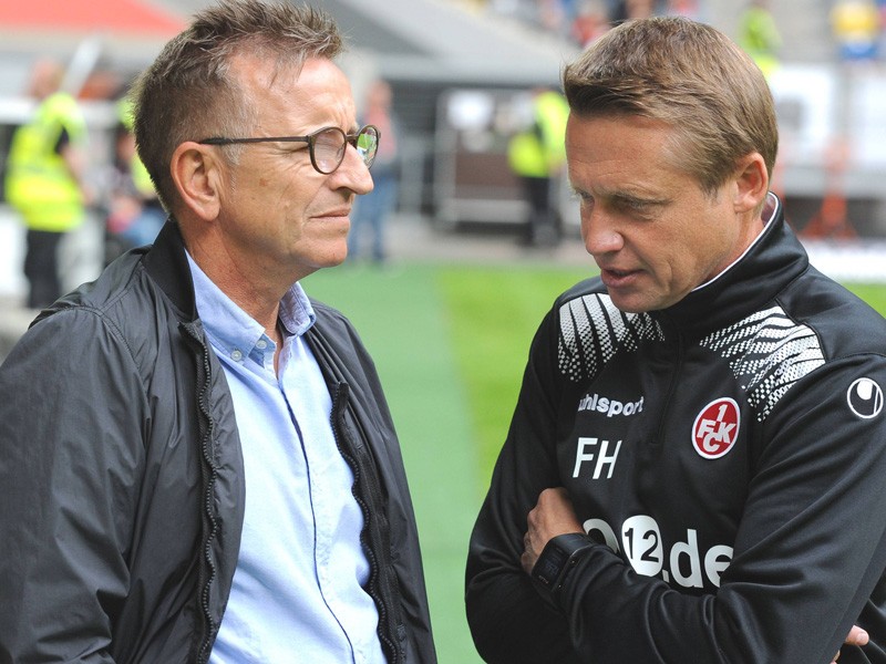 Arbeiteten zuletzt in Kaiserslautern zusammen: Uerdingens Trainer Norbert Meier (li.) und Frank Heinemann.