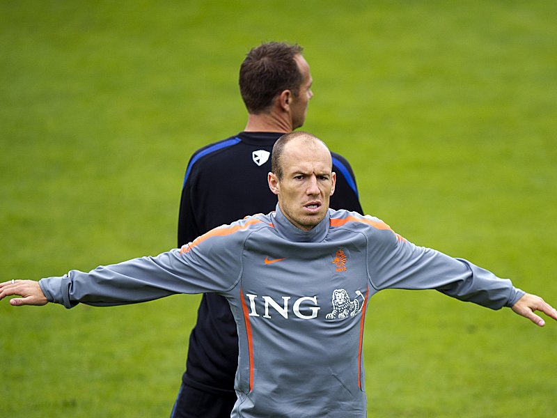 Nur kurz auf dem Trainingsplatz: Arjen Robben wird nicht f&#252;r die Niederlande auflaufen.