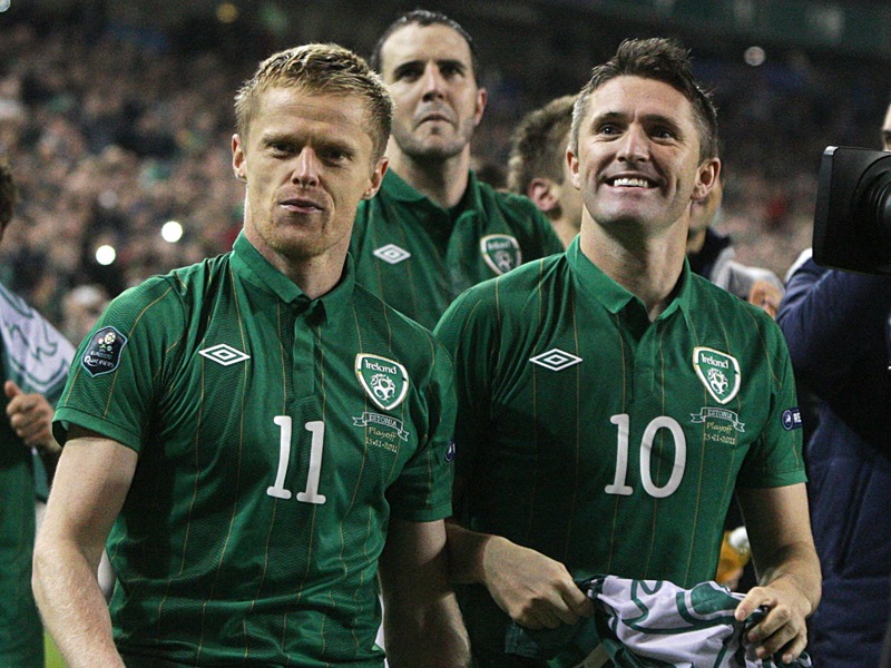 Vorfreude auf die EM: Die irischen Nationalspieler Damian Duff (li.) und Robbie Keane.