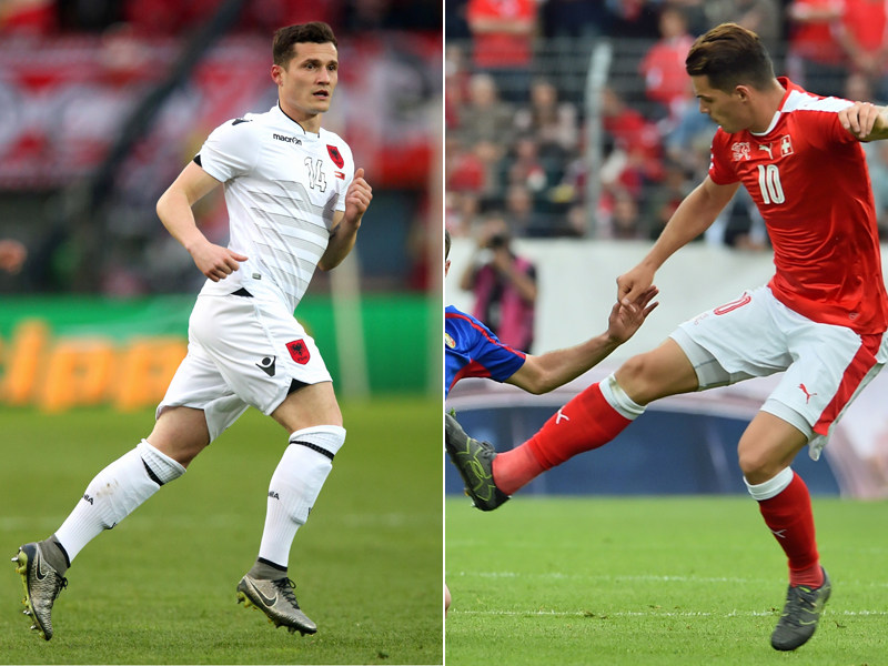 Ein besonderes Duell: Die Gebr&#252;der Taulant (li.) und Granit Xhaka treffen aufeinander. 