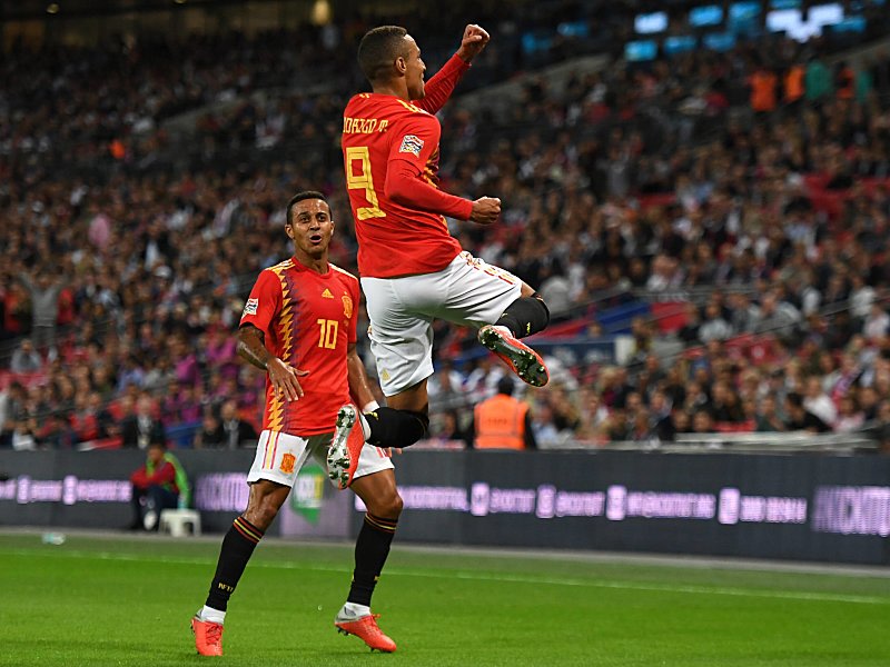 Rodrigo Moreno (r.) avancierte in Wembley zum Matchwinner. Auch Thiago zeigte eine ansprechende Leistung.