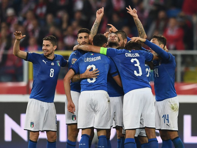 Matchwinner: Italiens Cristiano Biraghi (M.) sorgte gegen Polen f&#252;r den sp&#228;ten Siegtreffer. 