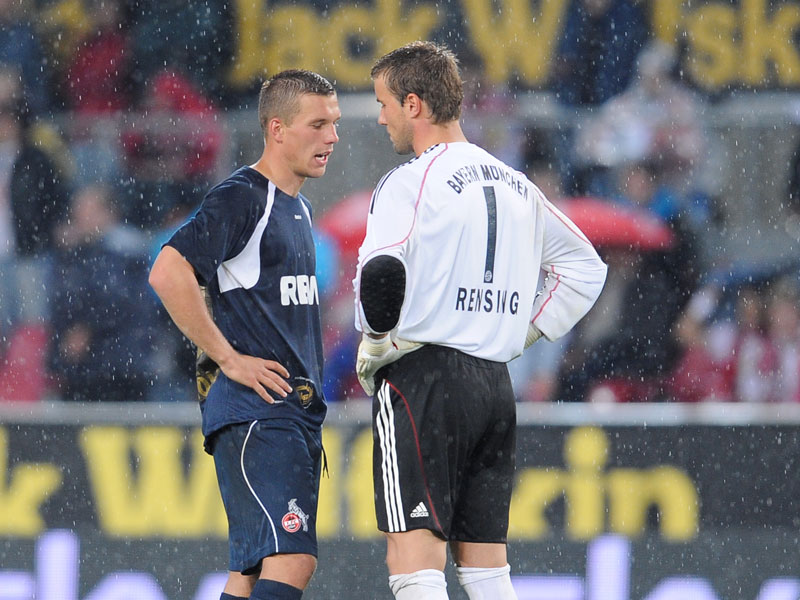 Wieder vereint: Lukas Podolski und Michael Rensing.  