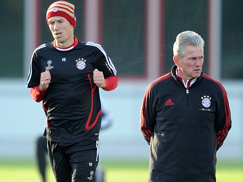 Sorgt immer wieder f&#252;r Sorgenfalten auf der Stirn seines Trainers: Arjen Robben, rechts Jupp Heynckes.
