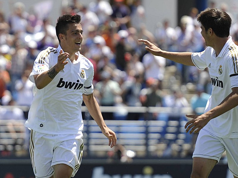 Knipste, was das Zeug hielt: Joselu (re. Teamkollege Morata) schoss Real B in die 2. Liga.