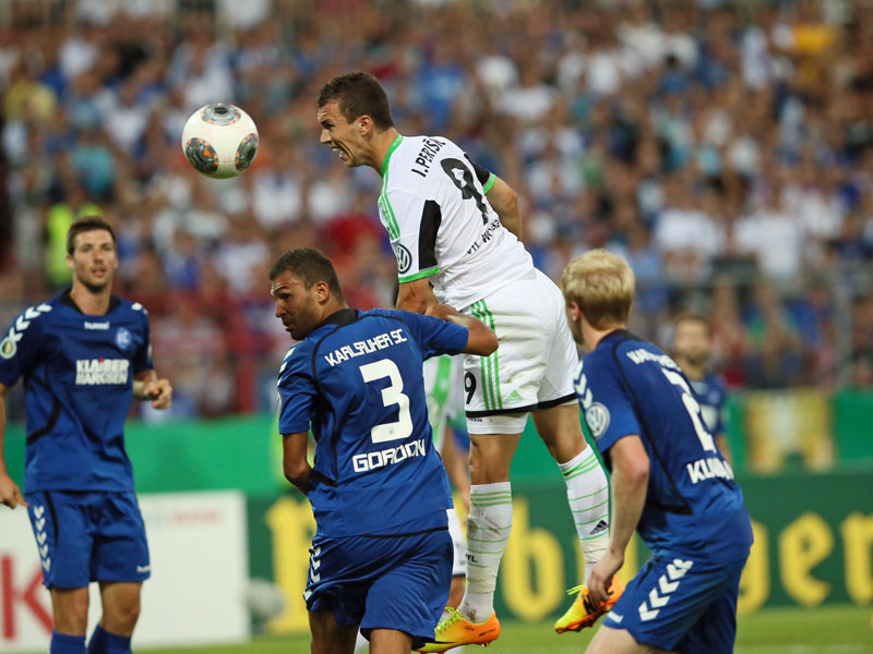 Steht dem VfL Wolfsburg wieder zur Verf&#252;gung: Ivan Perisic, hier im DFB-Pokalspiel beim Karlsruher SC.