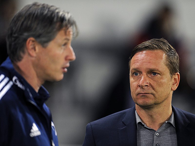 Setzen ihren gemeinsamen Weg fort: Schalke-Coach Jens Keller und Sportvorstand Horst Heldt.