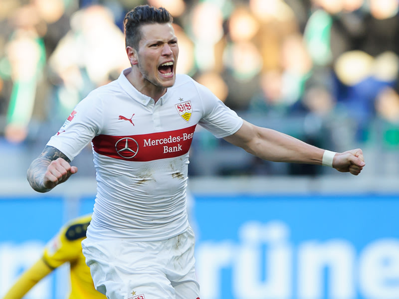 Gro&#223;e Freude: Wann darf Daniel Ginczek seinen ersten eigenen Bundesliga-Treffer im VfB-Trikot bejubeln?