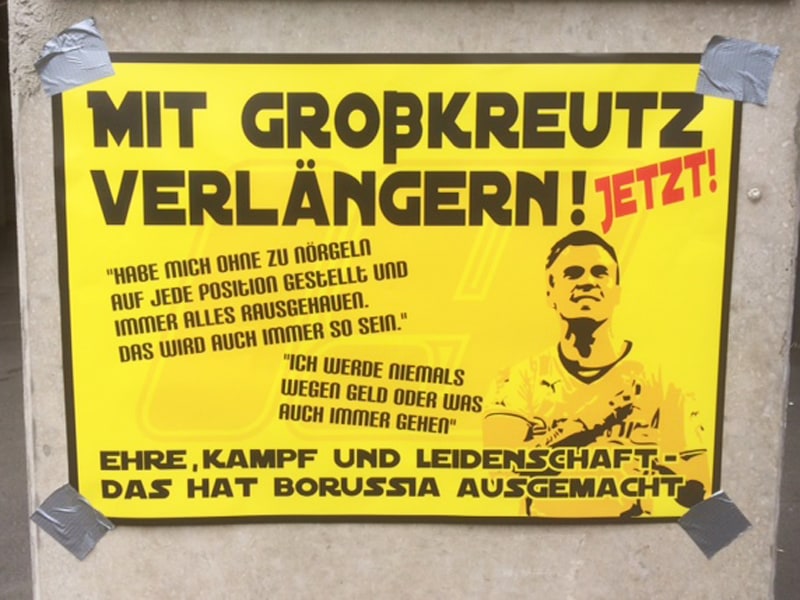 Klarer Wunsch: Die Fans wollen, das Kevin Gro&#223;kreutz in Dortmund bleibt.