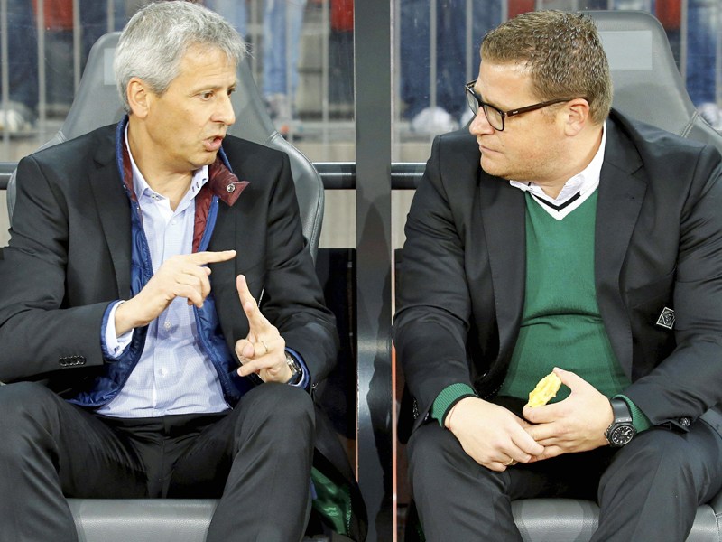 Auf Champions-League-Kurs: Gladbachs Erfolgsduo Lucien Favre und Max Eberl.