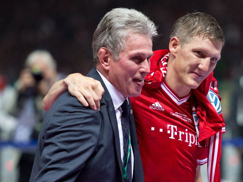 &quot;So einen Spieler wird es nicht mehr geben beim FC Bayern&quot;: Jupp Heynckes und Bastian Schweinsteiger 2013.