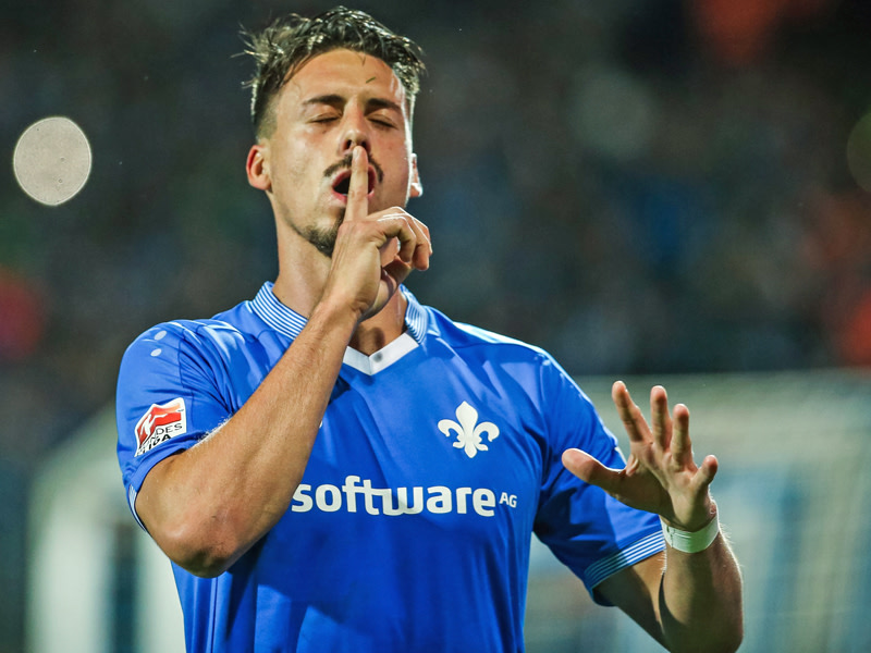 Die Erleichterung nach seinem Treffer gegen Bremen war ihm anzusehen: Darmstadts Sandro Wagner.