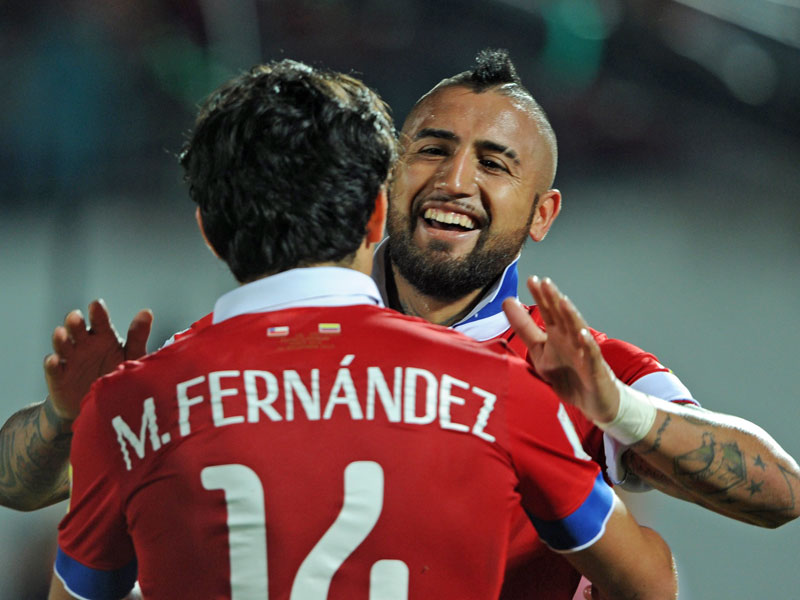 Bayerns Arturo Vidal traf f&#252;r Chile im WM-Quali-Spiel gegen Kolumbien (1:1).