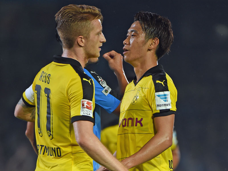 Gemeinsam wieder auf Torejagd: Die Dortmunder Marco Reus und Shinji Kagawa.