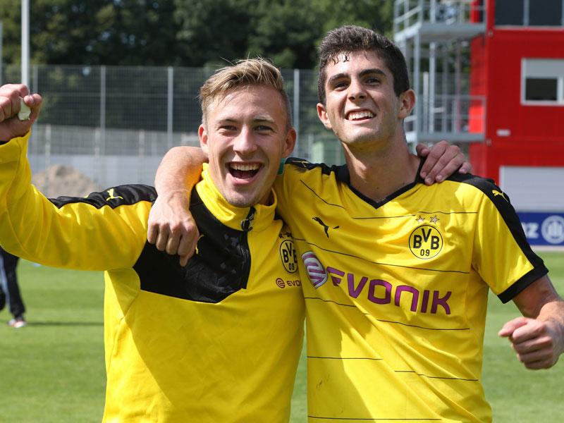Erfolgreich in der Dortmunder Jugend: Felix Passlack (li.) und Christian Pulisic.