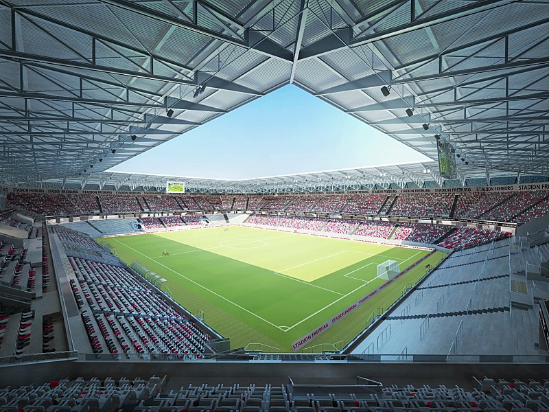 So soll das neue Stadion der Freiburger von innen aussehen...