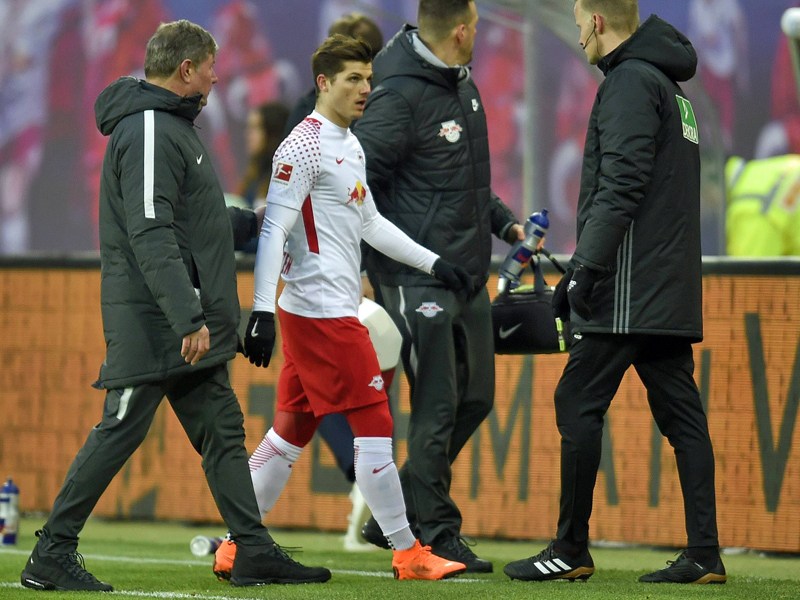 Verletzt: Leipzigs Marcel Sabitzer hatte gegen die Bayern fr&#252;h Dienstschluss.