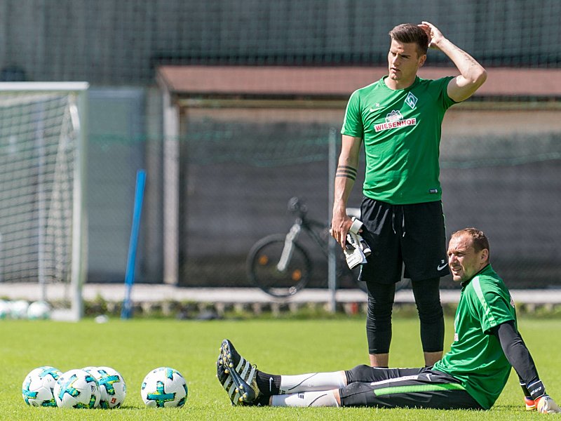 Michael Zetterer und Jaroslav Drobny im vergangenen Sommer im Werder-Trainingslager.