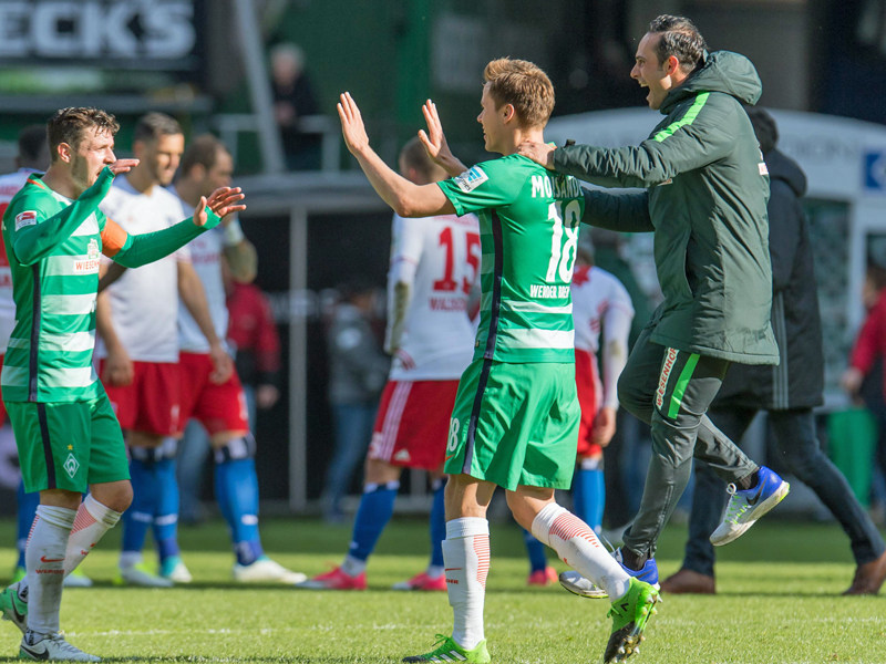 Blickrichtung Europa: Niklas Moisander (M.) will mit Werder ins internationale Gesch&#228;ft.