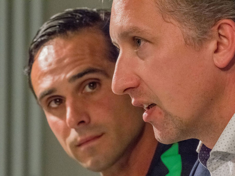 Erfolgreiches Werder-Gespann: Trainer Alexander Nouri und Frank Baumann.