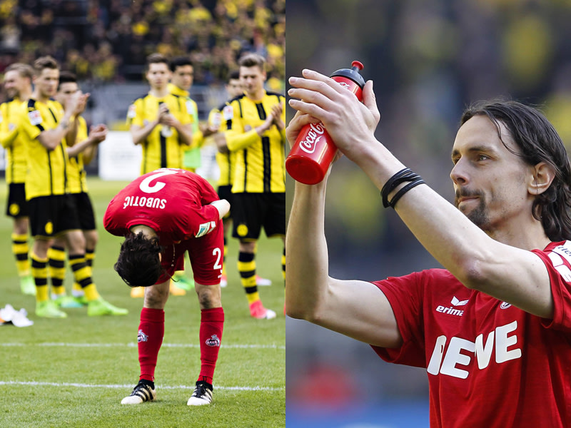 Emotion pur: K&#246;lns Neven Subotic wird von den Dortmund-Fans gefeiert.