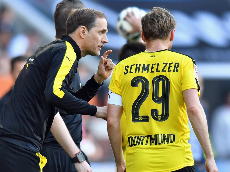Einer Meinung bez&#252;glich des Saison-Finales: Dortmunds Coach Thomas Tuchel und sein Kapit&#228;n Marcel Schmelzer. 