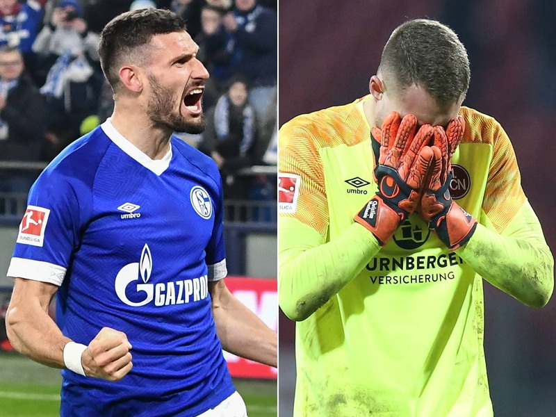 Unterschiedliche Emotionen: Schalkes Daniel Caligiuri (l.) und N&#252;rnbergs Christian Mathenia.