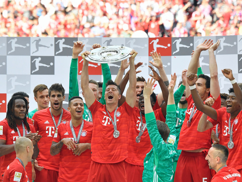 Geschafft: Der FC Bayern M&#252;nchen ist wieder deutscher Meister.