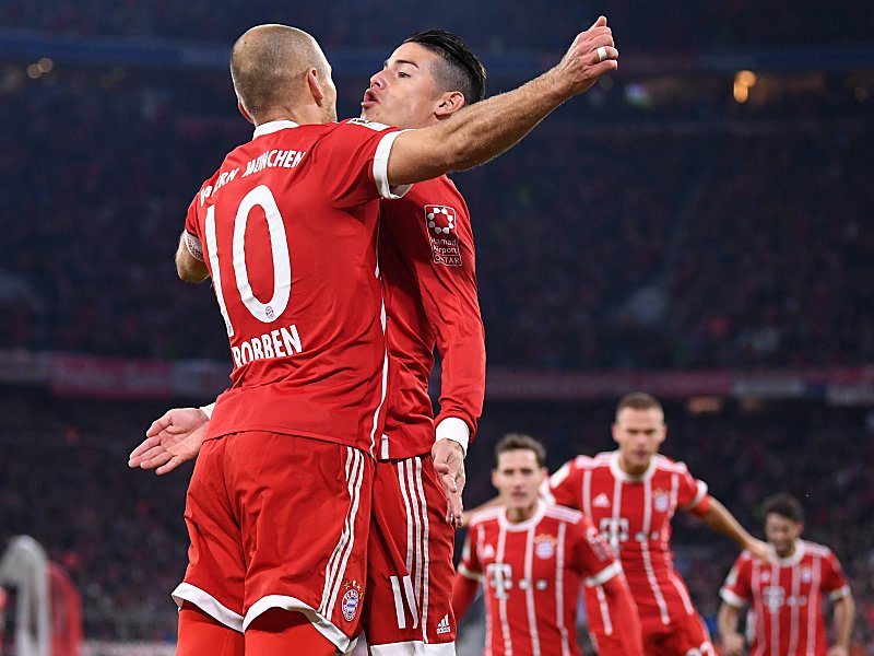 Der eine holte den Platzverweis heraus, der andere erzielte das 1:0 f&#252;r den siegreichen FC Bayern: Arjen Robben und James Rodriguez.