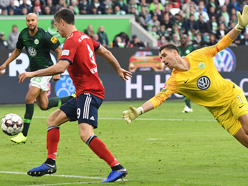 Doppelpacker: M&#252;nchens Robert Lewandowski markierte zwei Treffer gegen den VfL Wolfsburg.
