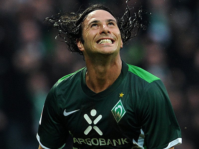 Seine Welt sind die Tore: Claudio Pizarro traf zum 1:0 f&#252;r Werder.