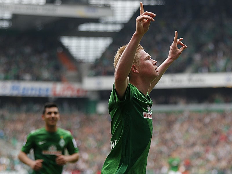 Freude, Entspannung, Erleichterung: Kevin de Bruyne bringt Werder in der 22. Minute in Front. 