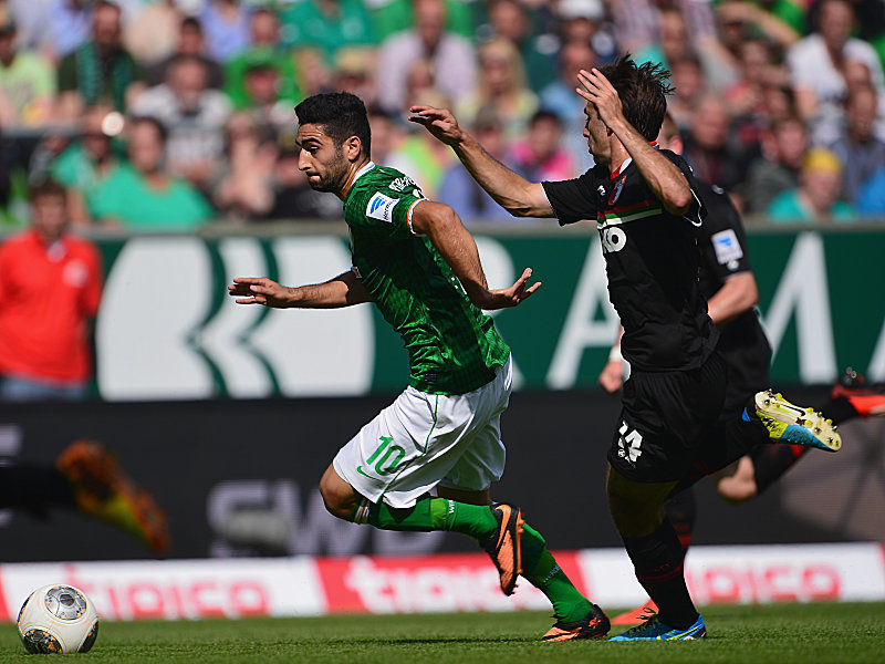 Vorbei am Gegner und rein ins Tor: Mehmet Ekici brachte Werder in F&#252;hrung. 