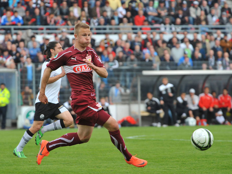 Mit vollem Tempo in Liga zwei: Alexander Riemann, hier beim Gastspiel des VfB II in Sandhausen.