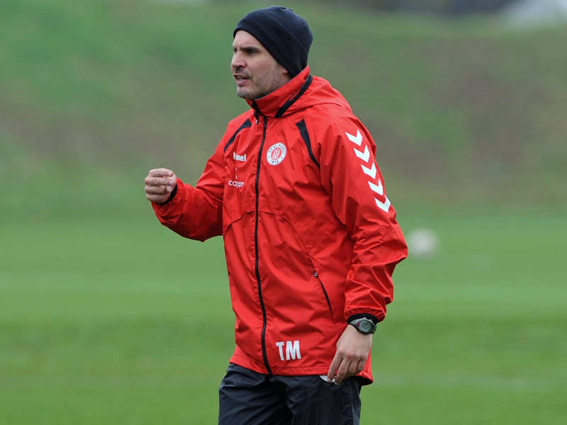 Will mit seiner Mannschaft gegen Leipzig mutig aufspielen: St. Paulis Trainer Thomas Meggle.
