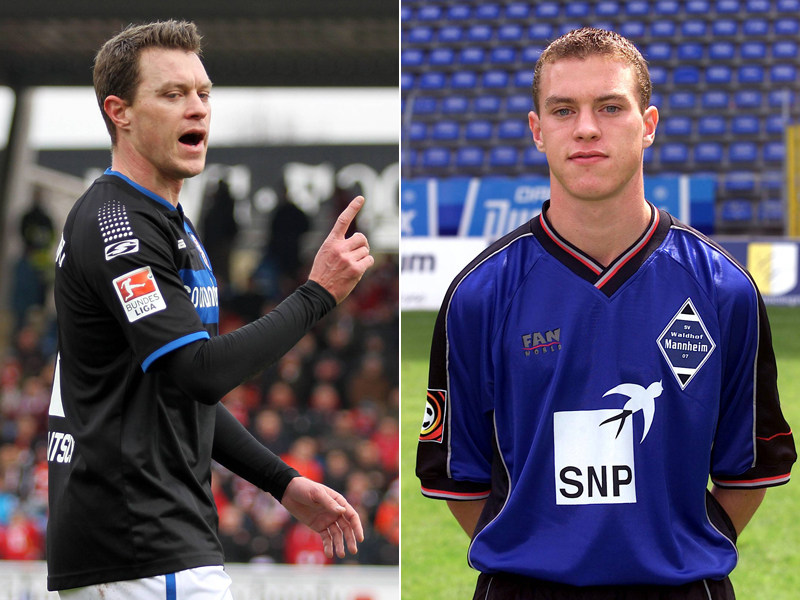 14 Jahre liegen dazwischen: Hanno Balitsch einst als Waldhof-Talent (re.) und im Dress des FSV Frankfurt.